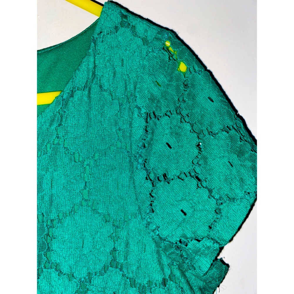 Green floral lace dress (L) worn once 😍